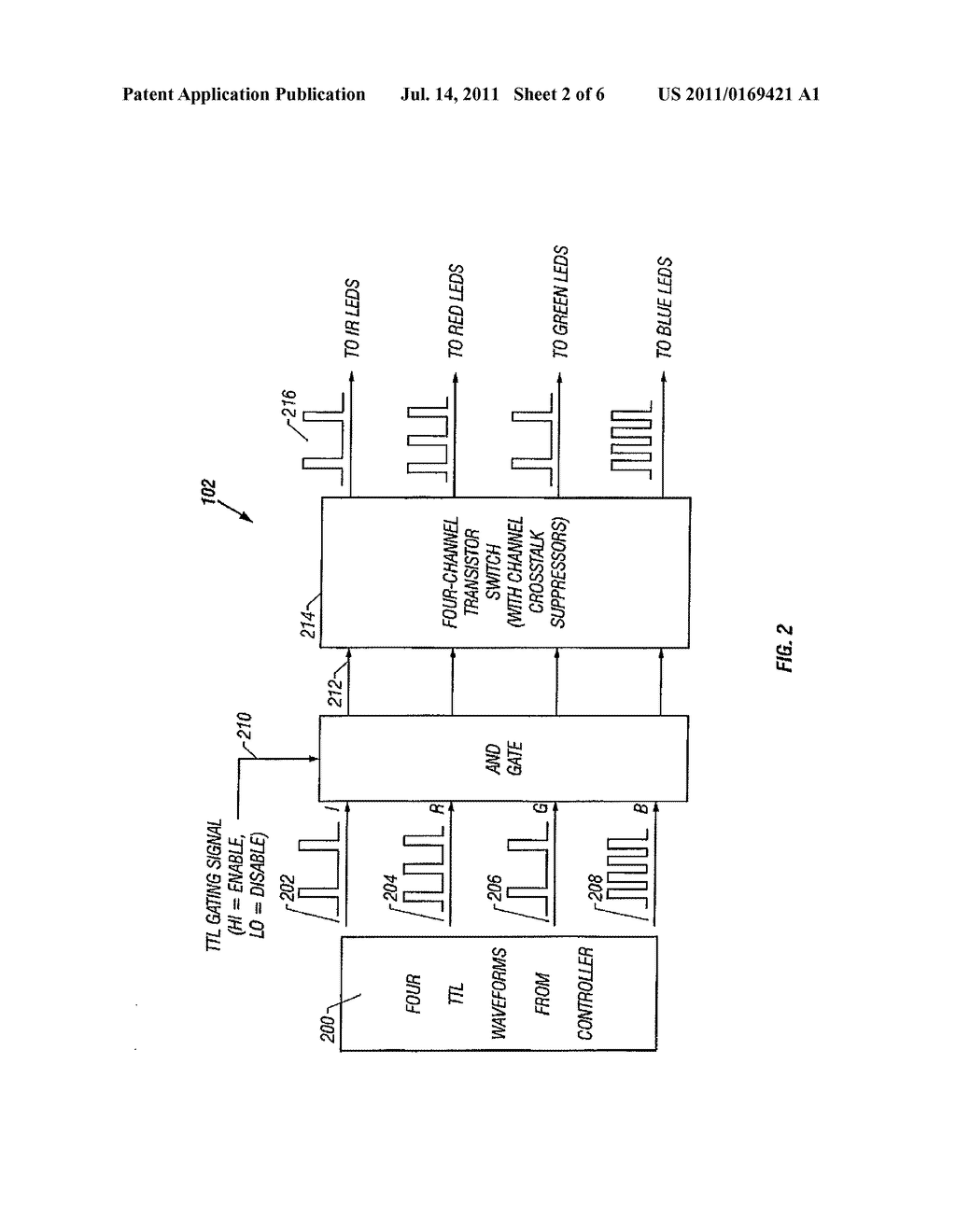 METHOD AND APPARATUS FOR PROVIDING ILLUMINATION WITH A PULSE-CONTROLLED     LIGHT EMITTING DIODE SOURCE - diagram, schematic, and image 03