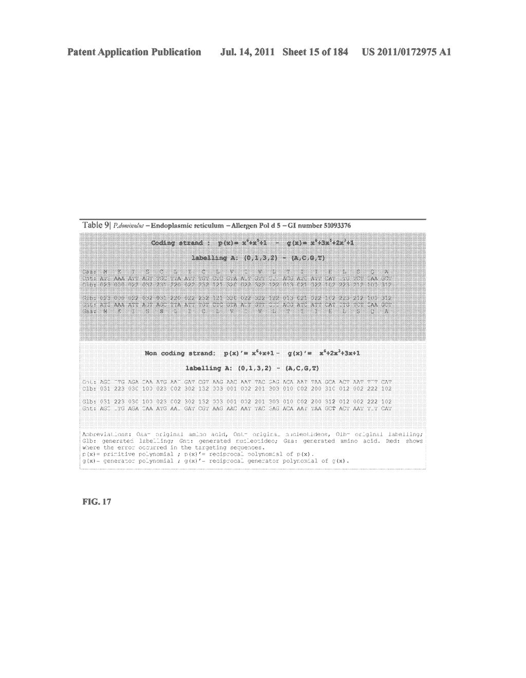 GENERATION AND REPRODUCTION OF DNA SEQUENCES AND ANALYSIS OF POLYMORPHISMS     AND MUTATIONS BY USING ERROR-CORRECTING CODES - diagram, schematic, and image 16