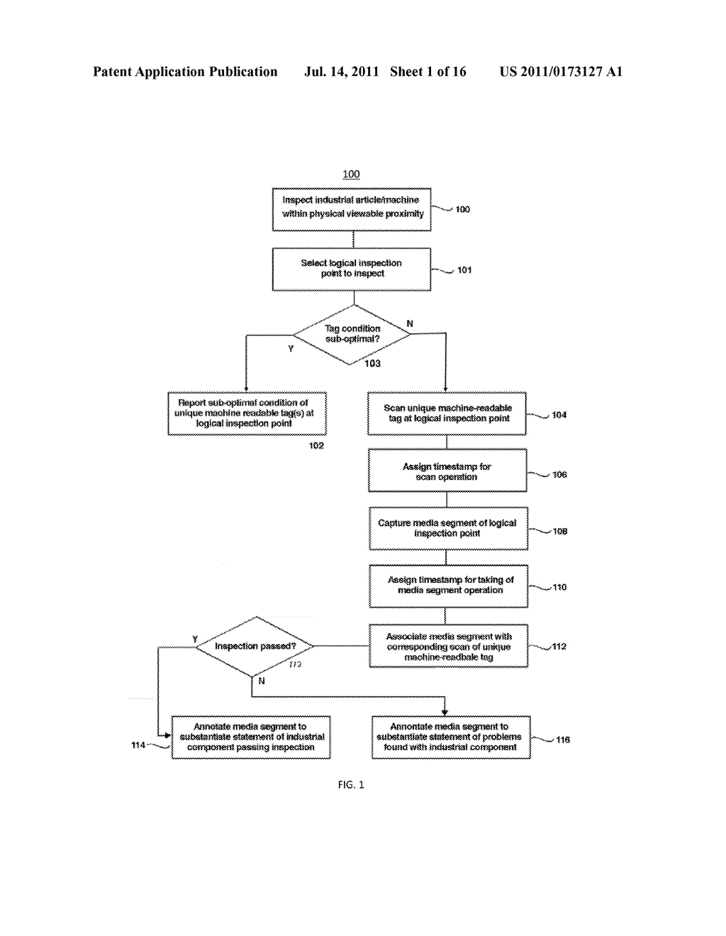 SYSTEM AND METHOD USED FOR CONFIGURATION OF AN INSPECTION COMPLIANCE TOOL     WITH MACHINE READABLE TAGS AND THEIR ASSOCIATIONS TO INSPECTED COMPONENTS - diagram, schematic, and image 02