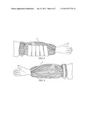 ARM SLEEVE OF KNITTED MESH WITH MOTION FLOW TEAM INDICATORS diagram and image