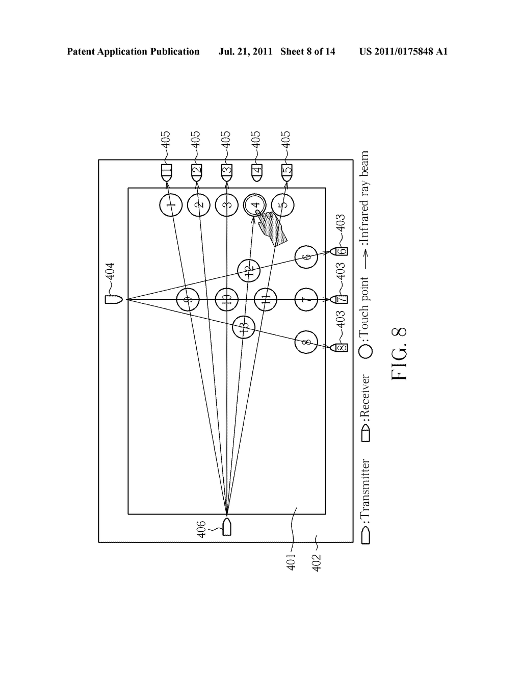 INFRARED RAY TOUCH PANEL DEVICE WITH HIGH EFFICIENCY - diagram, schematic, and image 09