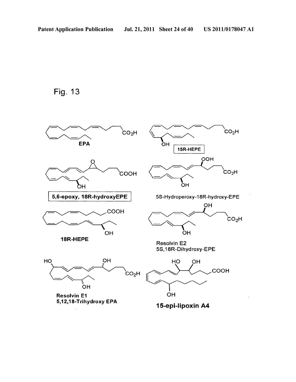 Oxylipins From Long Chain Polyunsaturated Fatty Acids and Methods of     Making and Using the Same - diagram, schematic, and image 25