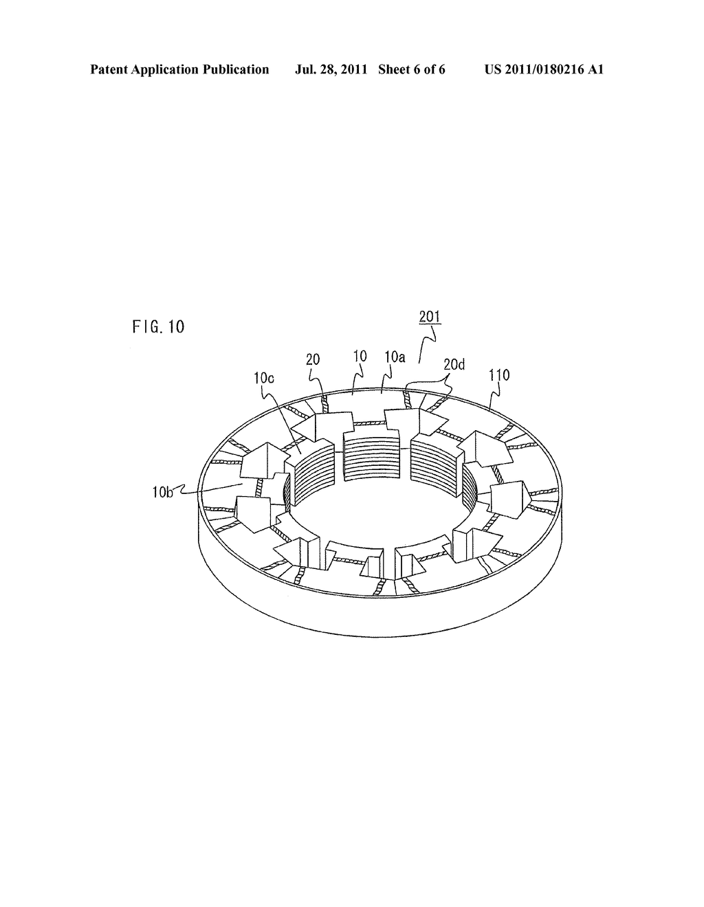 LAMINATED CORE, METHOD AND APPARATUS FOR MANUFACTURING LAMINATED CORE, AND     STATOR - diagram, schematic, and image 07