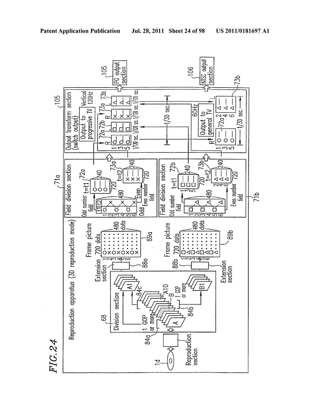 OPTICAL DISK FOR HIGH RESOLUTION AND THREE-DIMENSIONAL VIDEO RECORDING,     OPTICAL DISK REPRODUCTION APPARATUS AND OPTICAL DISK RECORDING APPARATUS - diagram, schematic, and image 25