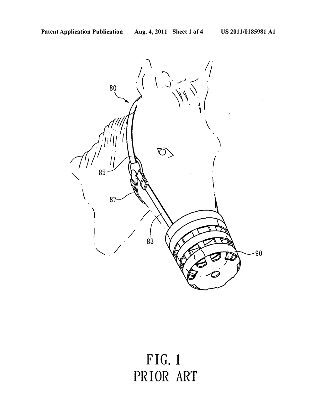 Radially adjustable horse grazing muzzle - diagram, schematic, and image 02