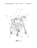 Shower chair/walker combination diagram and image