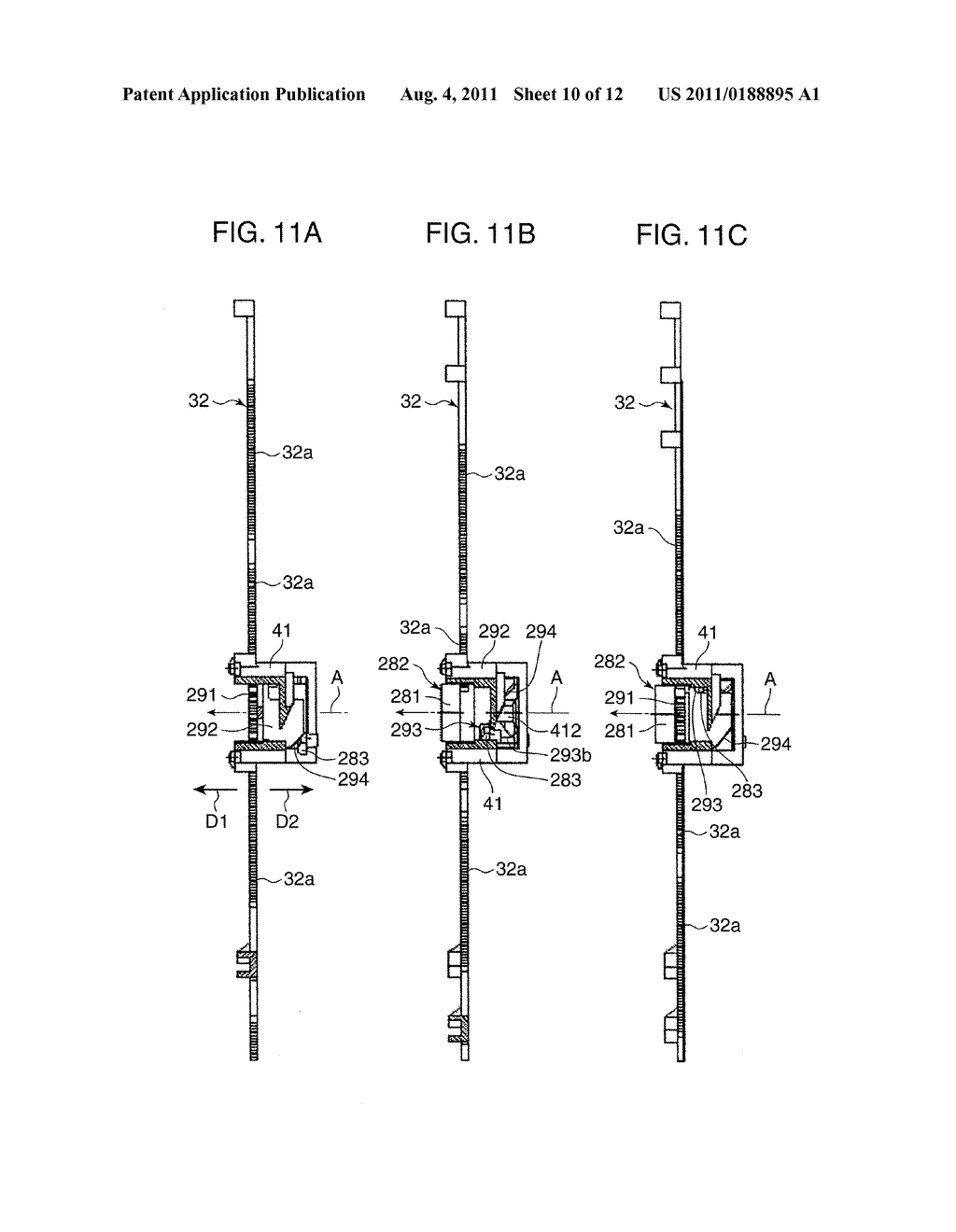 SHUTTER OPENING/CLOSING MECHANISM AND IMAGE FORMING APPARATUS PROVIDED     WITH THE SAME - diagram, schematic, and image 11