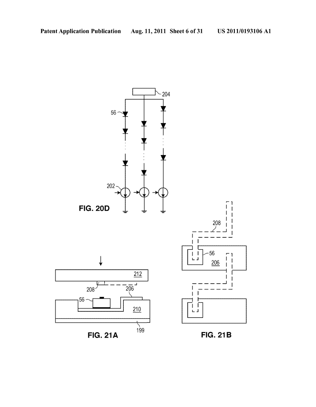 Solid State Light Sheet for General Illumination Having Metal     Interconnector Through Layer for Connecting Dies in Series - diagram, schematic, and image 07