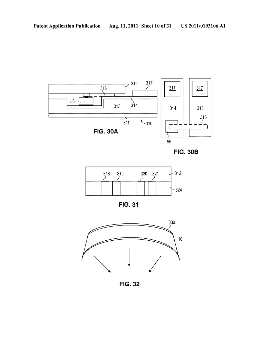 Solid State Light Sheet for General Illumination Having Metal     Interconnector Through Layer for Connecting Dies in Series - diagram, schematic, and image 11