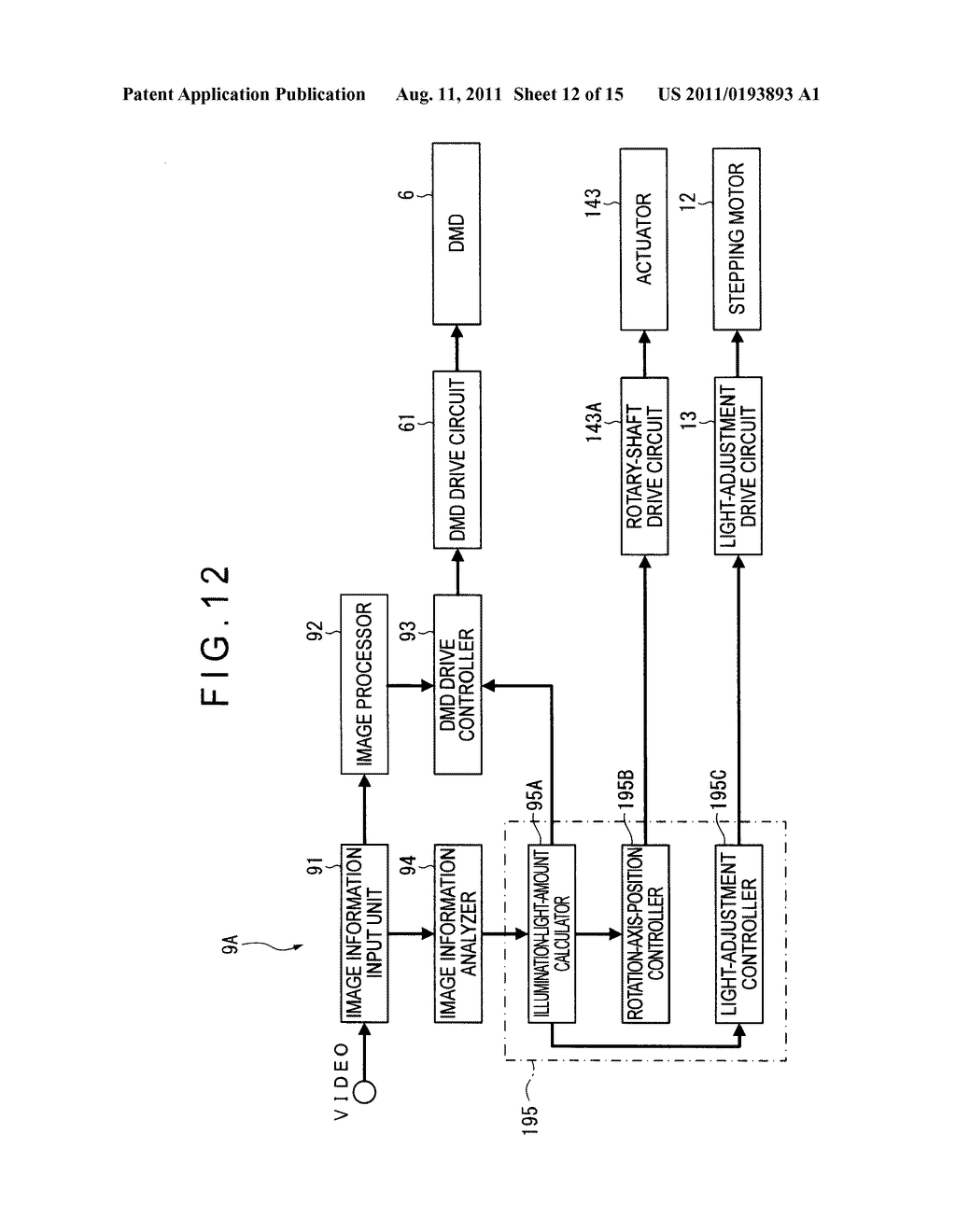 PROJECTOR FOR ACHIEVING A WIDE VARIETY OF GRADATION AND COLOR     REPRESENTATION, PROJECTION SYSTEM, PROGRAM AND RECORDING MEDIUM - diagram, schematic, and image 13