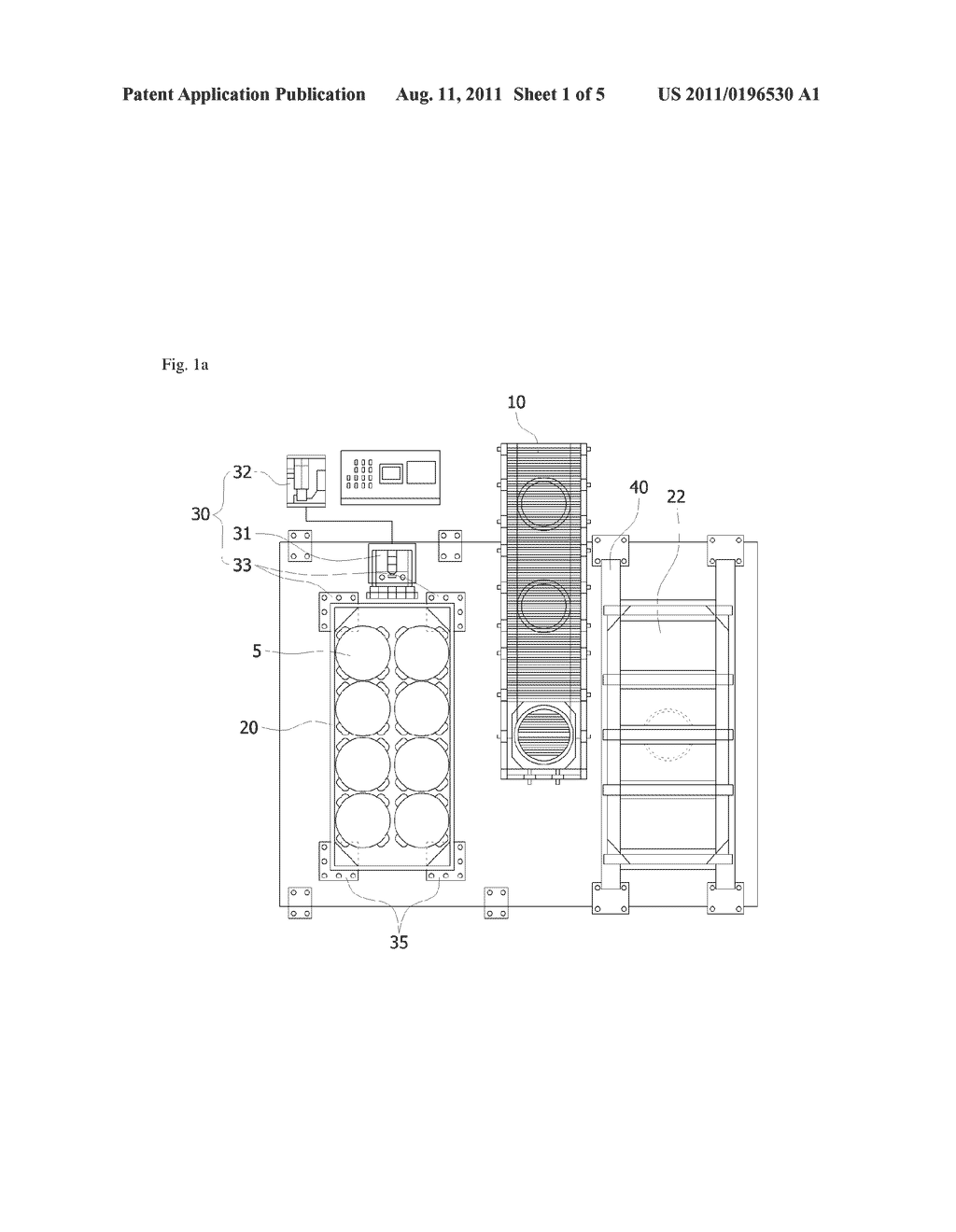 APPARATUS AND METHOD FOR AUTOMATICALLY LOADING DRUMS INTO DRUM CONTAINER - diagram, schematic, and image 02