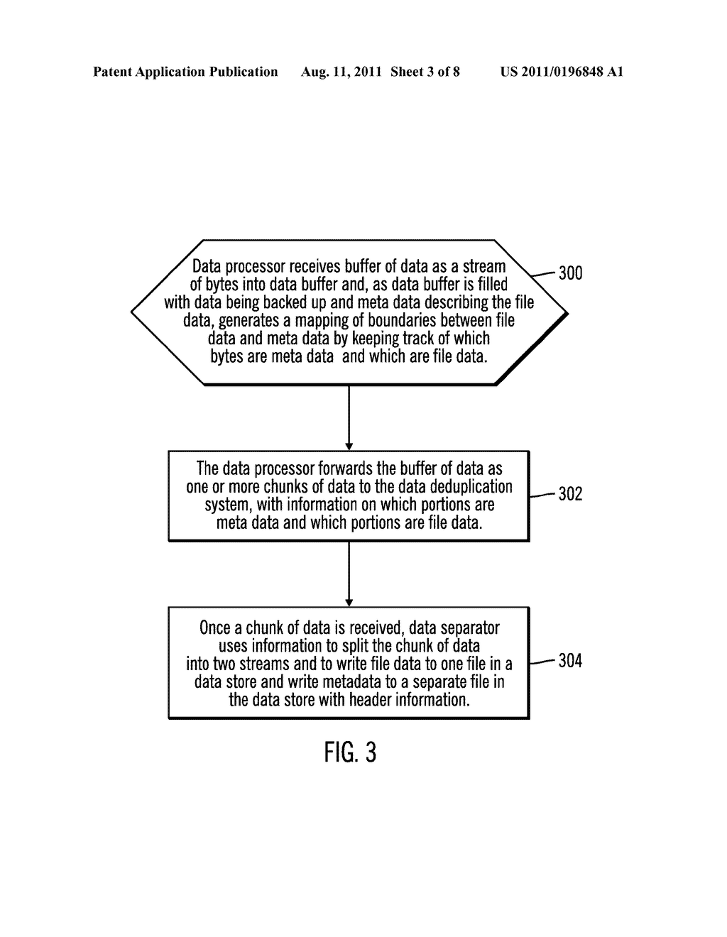 DATA DEDUPLICATION BY SEPARATING DATA FROM META DATA - diagram, schematic, and image 04