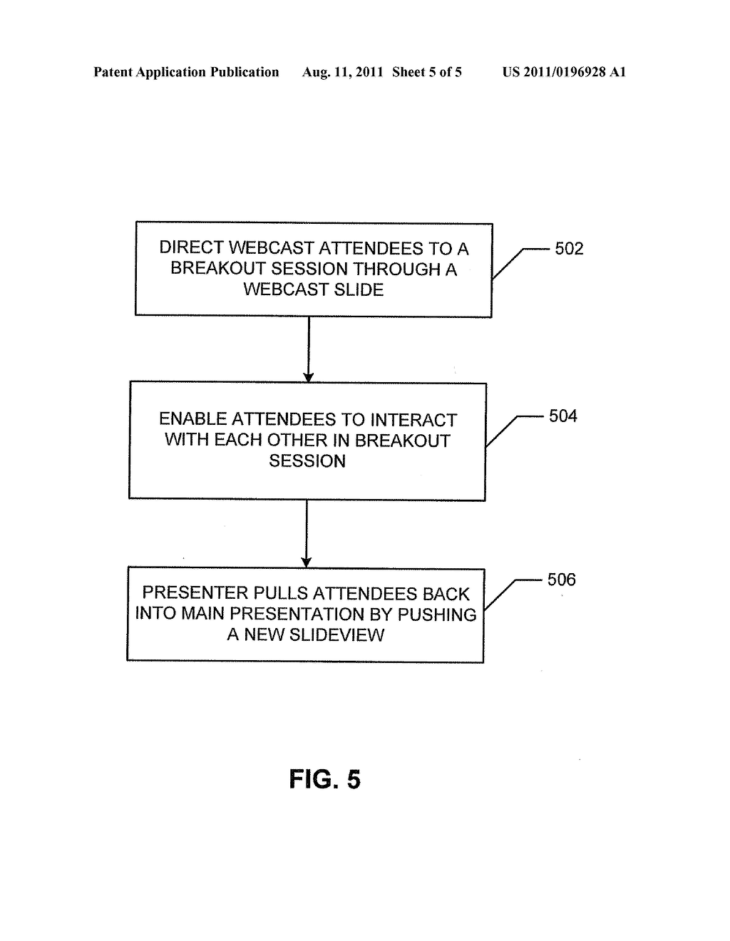 SYSTEM AND METHOD FOR PROVIDING DYNAMIC AND INTERACTIVE WEB CONTENT AND     MANAGING ATTENDEES DURING WEBCASTING EVENTS - diagram, schematic, and image 06