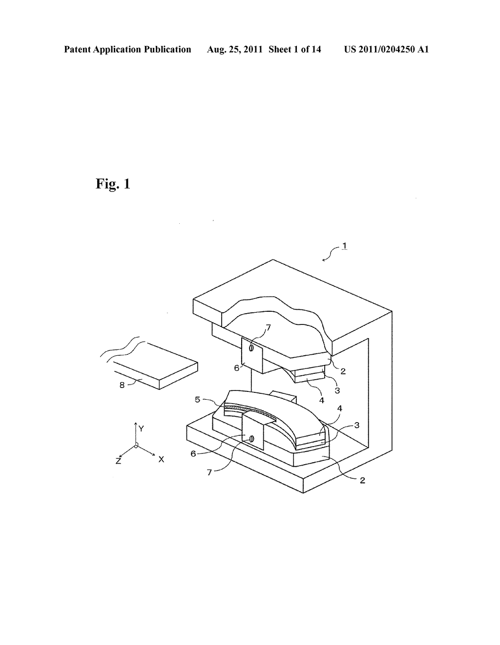 MAGNET FOR ION BEAM IRRADIATION APPARATUS EQUIPPED WITH PROTECTIVE MEMBER     THAT COVERS PLURALITY OF MAGNETIC FIELD CONCENTRATING MEMBERS - diagram, schematic, and image 02