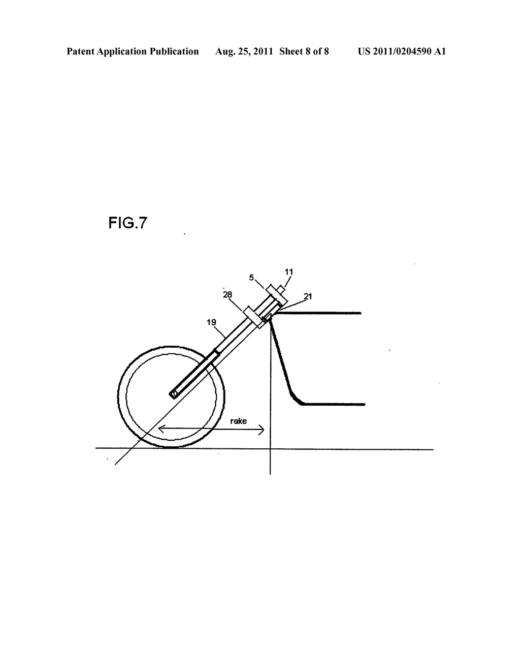 Adjustable rake and height triple tree - diagram, schematic, and image 09