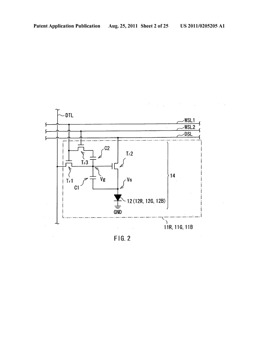 Pixel circuit, display device, method of driving the display device, and     electronic unit - diagram, schematic, and image 03