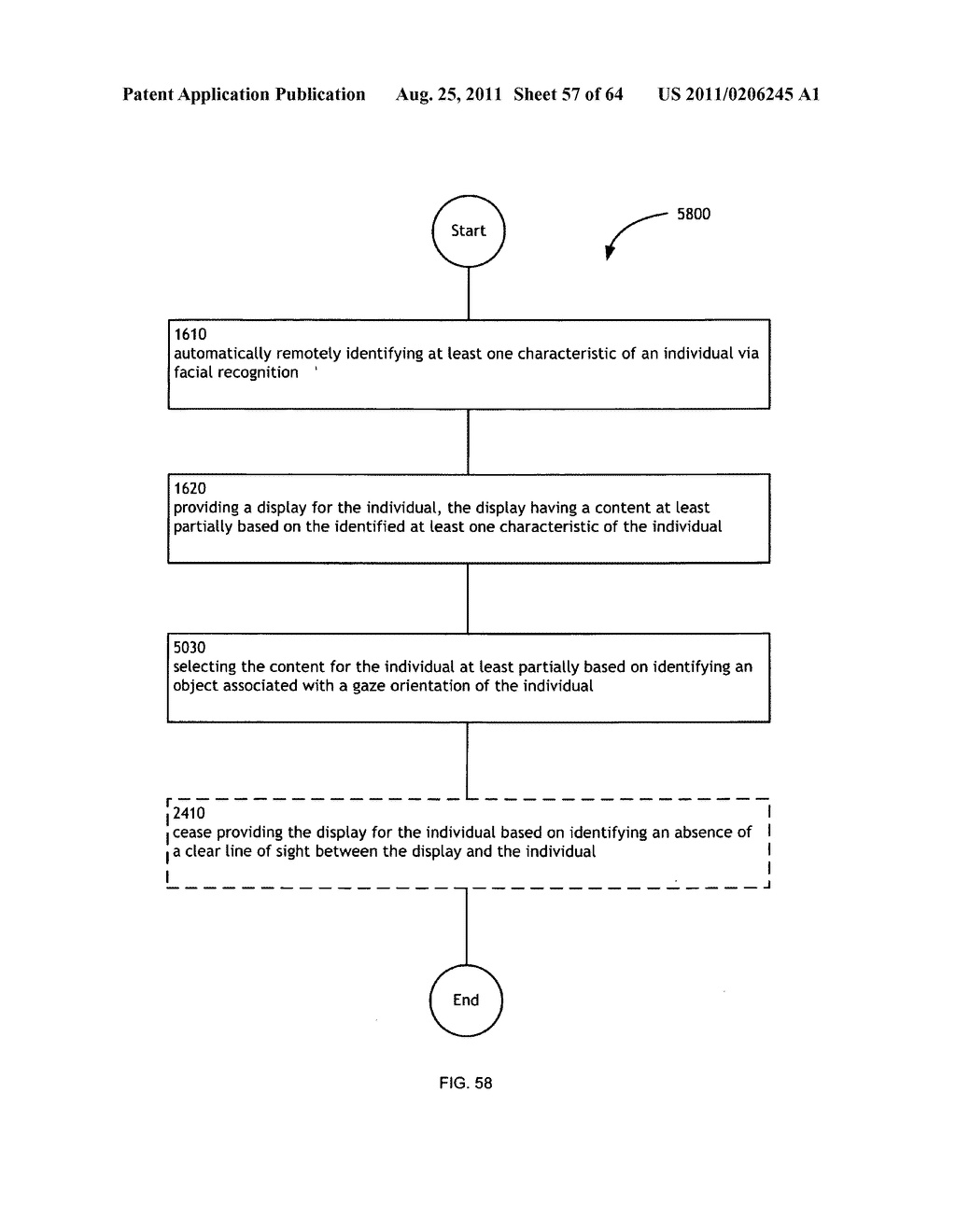 Identifying a characteristic of an individual utilizing facial recognition     and providing a display for the individual - diagram, schematic, and image 58
