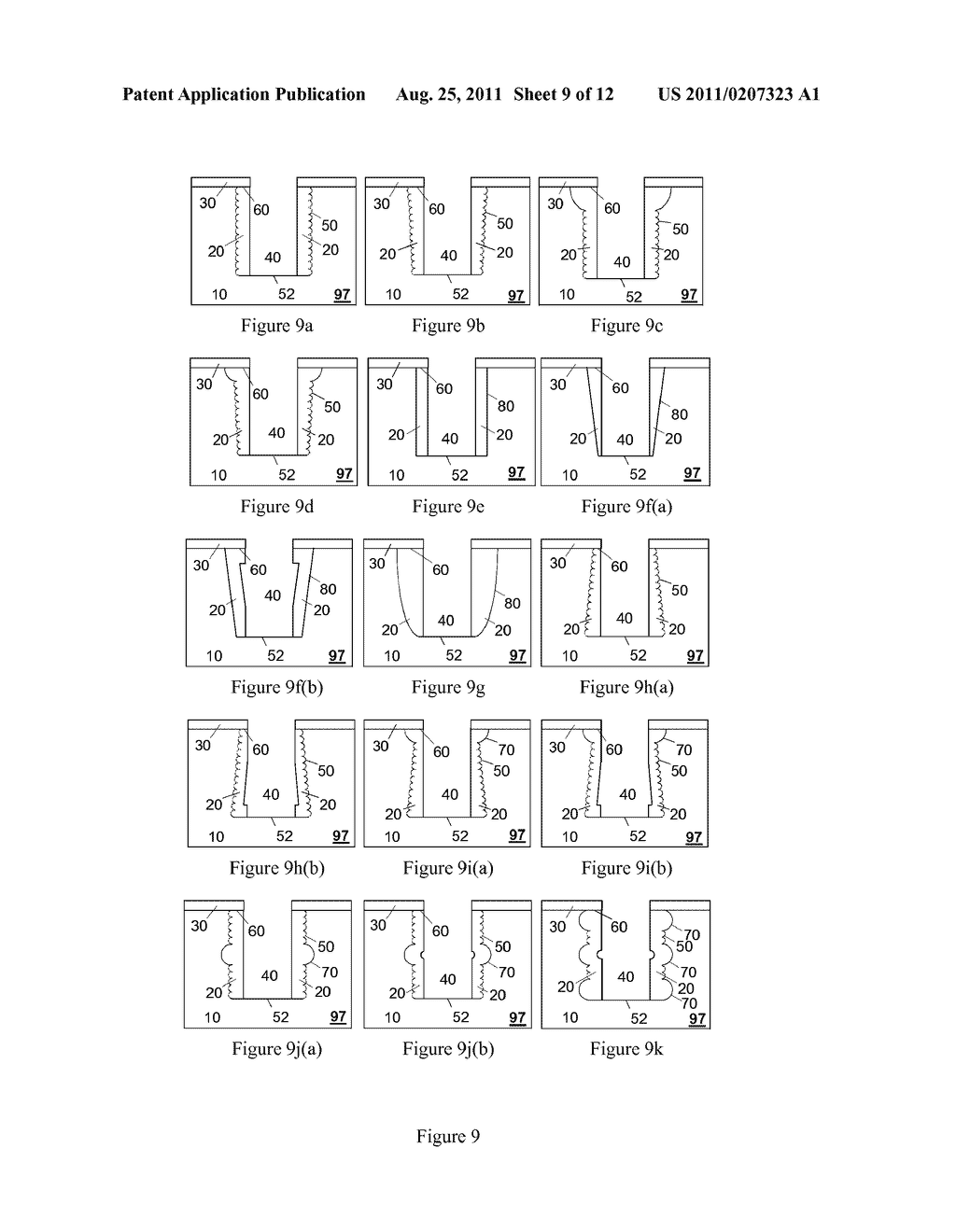 Method of forming and patterning conformal insulation layer in vias and     etched structures - diagram, schematic, and image 10