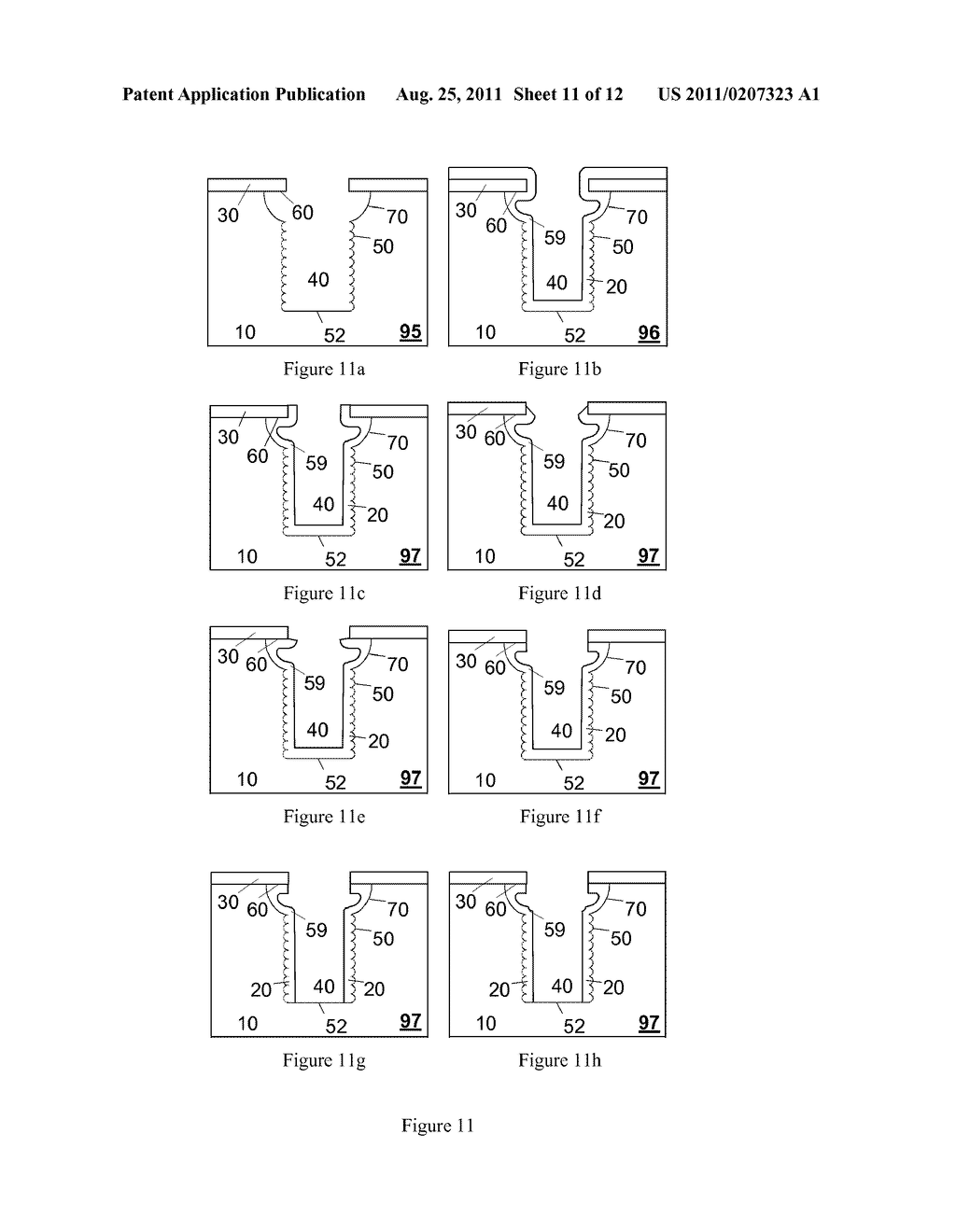 Method of forming and patterning conformal insulation layer in vias and     etched structures - diagram, schematic, and image 12