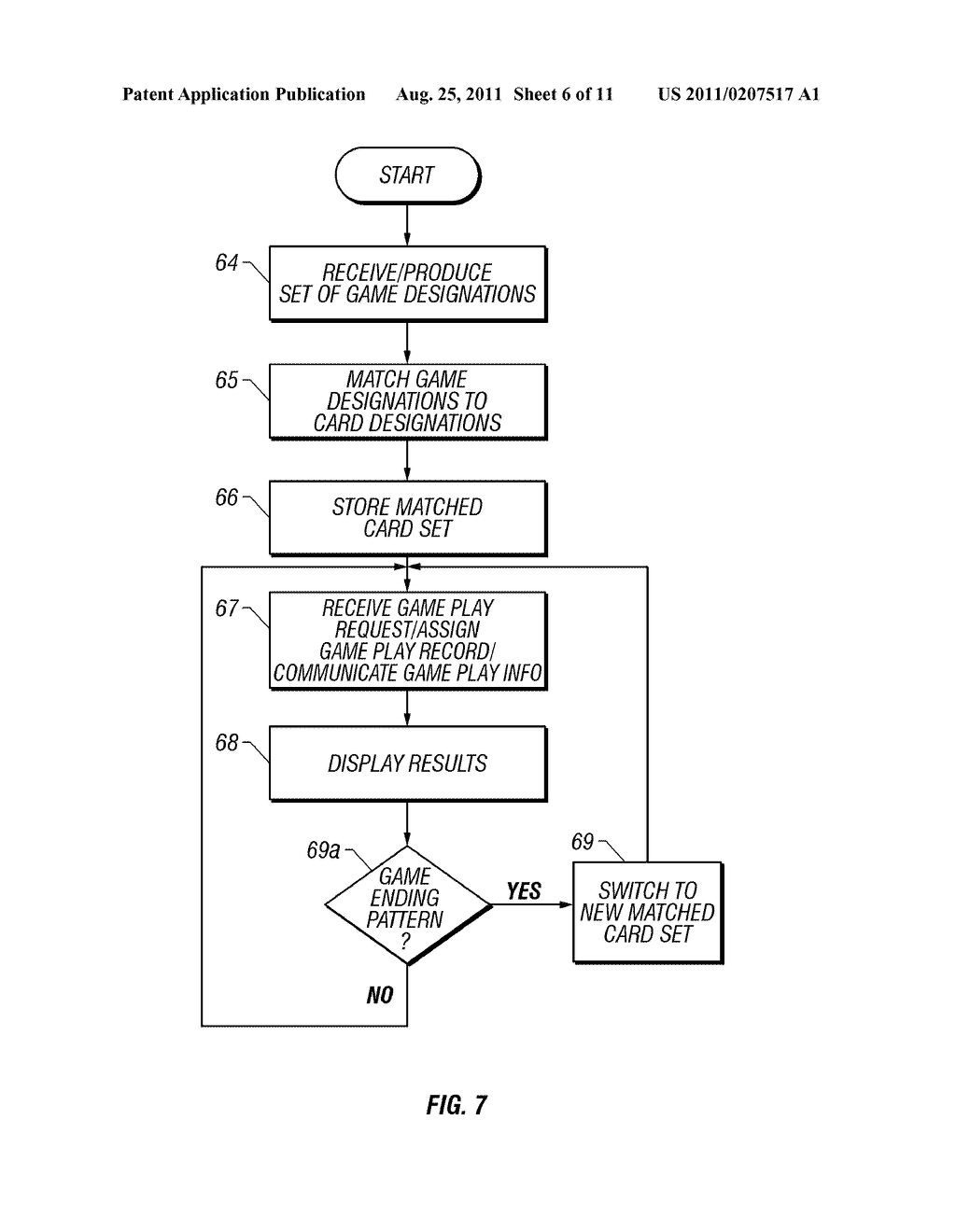 METHOD, APPARATUS, AND PROGRAM PRODUCT FOR PRODUCING AND USING GAME PLAY     RECORDS IN A BINGO-TYPE GAME - diagram, schematic, and image 07