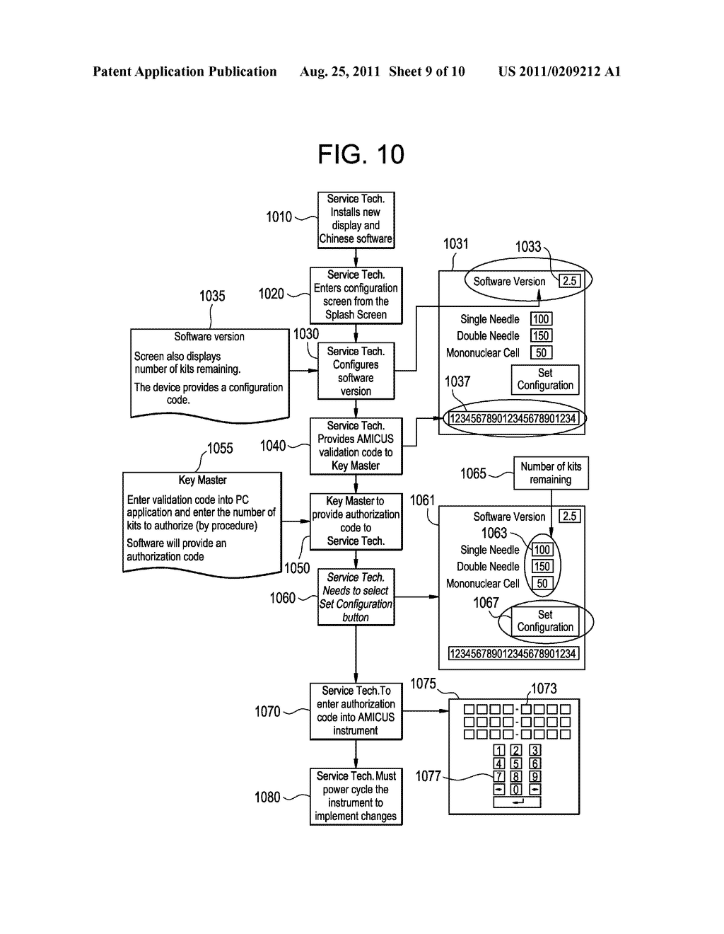 AUTHORIZATION SCHEME TO MINIMIZE THE USE OF UNAUTHORIZED MEDICAL DEVICE     DISPOSABLES ON A MEDICAL DEVICE INSTRUMENT - diagram, schematic, and image 10