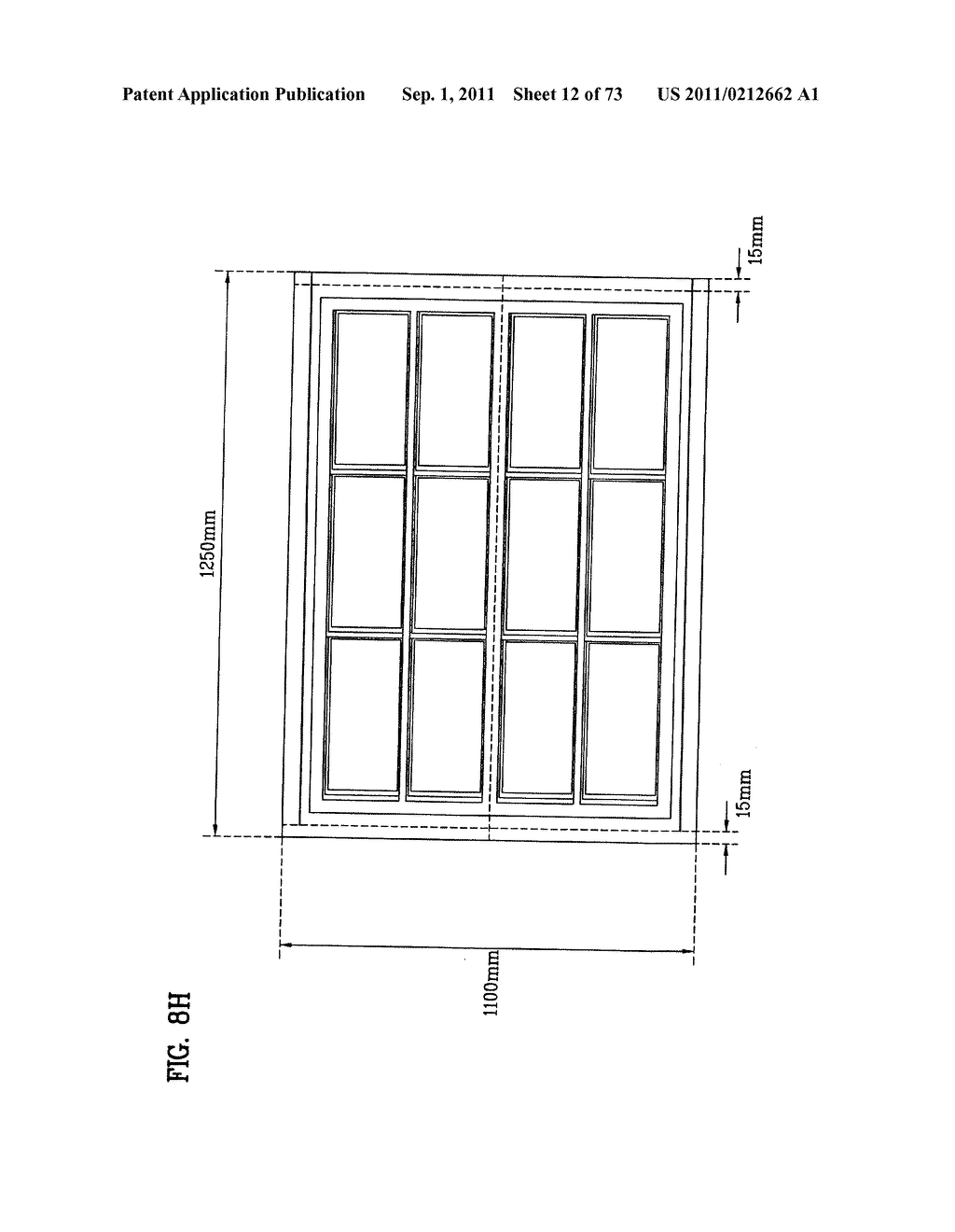 LAYOUT OF LIQUID CRYSTAL DISPLAY PANELS AND SIZE OF MOTHER SUBSTRATE - diagram, schematic, and image 13