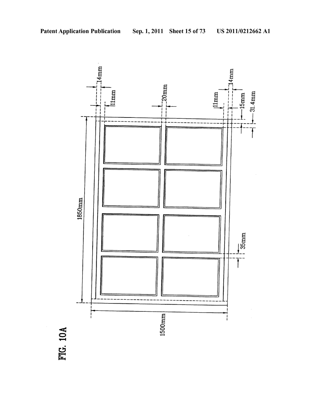 LAYOUT OF LIQUID CRYSTAL DISPLAY PANELS AND SIZE OF MOTHER SUBSTRATE - diagram, schematic, and image 16