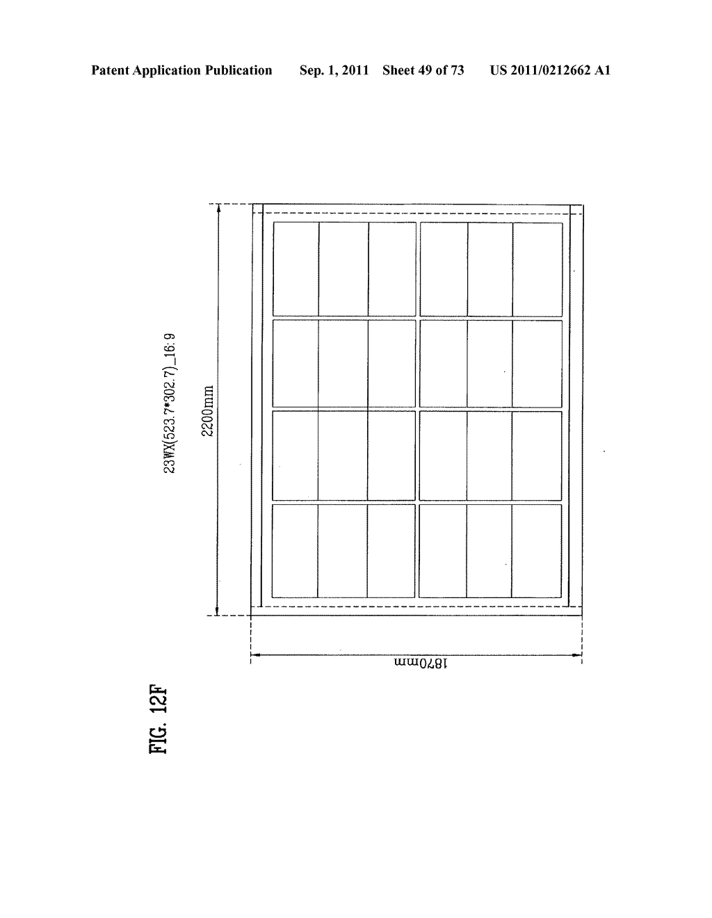 LAYOUT OF LIQUID CRYSTAL DISPLAY PANELS AND SIZE OF MOTHER SUBSTRATE - diagram, schematic, and image 50