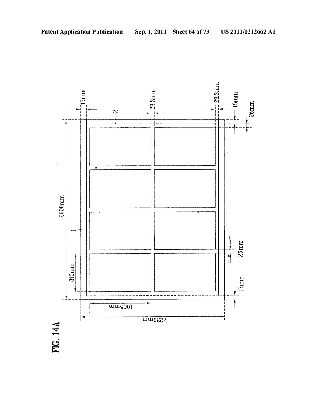 LAYOUT OF LIQUID CRYSTAL DISPLAY PANELS AND SIZE OF MOTHER SUBSTRATE - diagram, schematic, and image 65