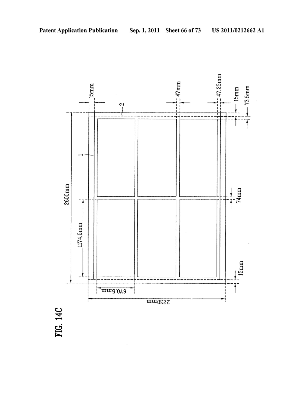 LAYOUT OF LIQUID CRYSTAL DISPLAY PANELS AND SIZE OF MOTHER SUBSTRATE - diagram, schematic, and image 67