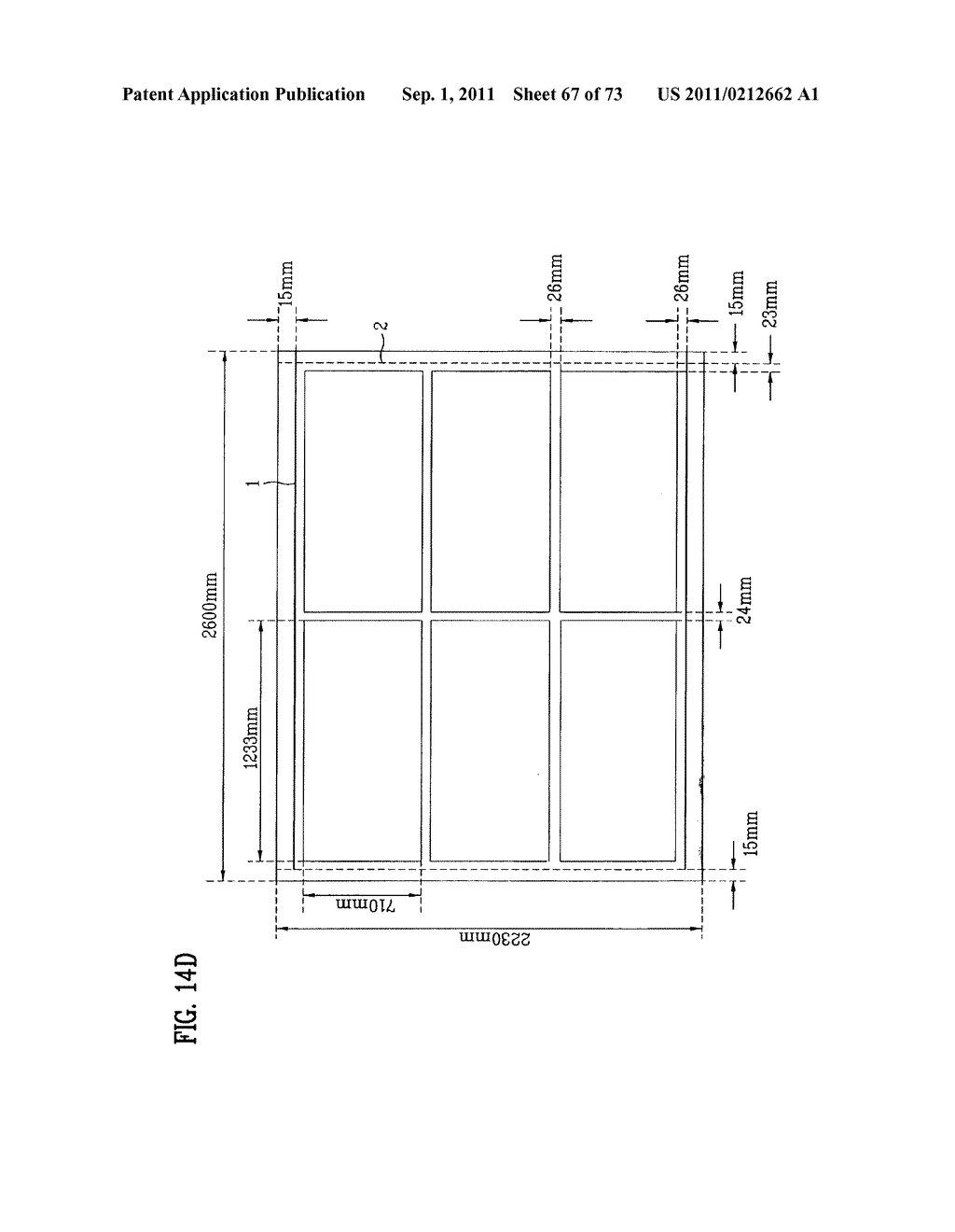 LAYOUT OF LIQUID CRYSTAL DISPLAY PANELS AND SIZE OF MOTHER SUBSTRATE - diagram, schematic, and image 68