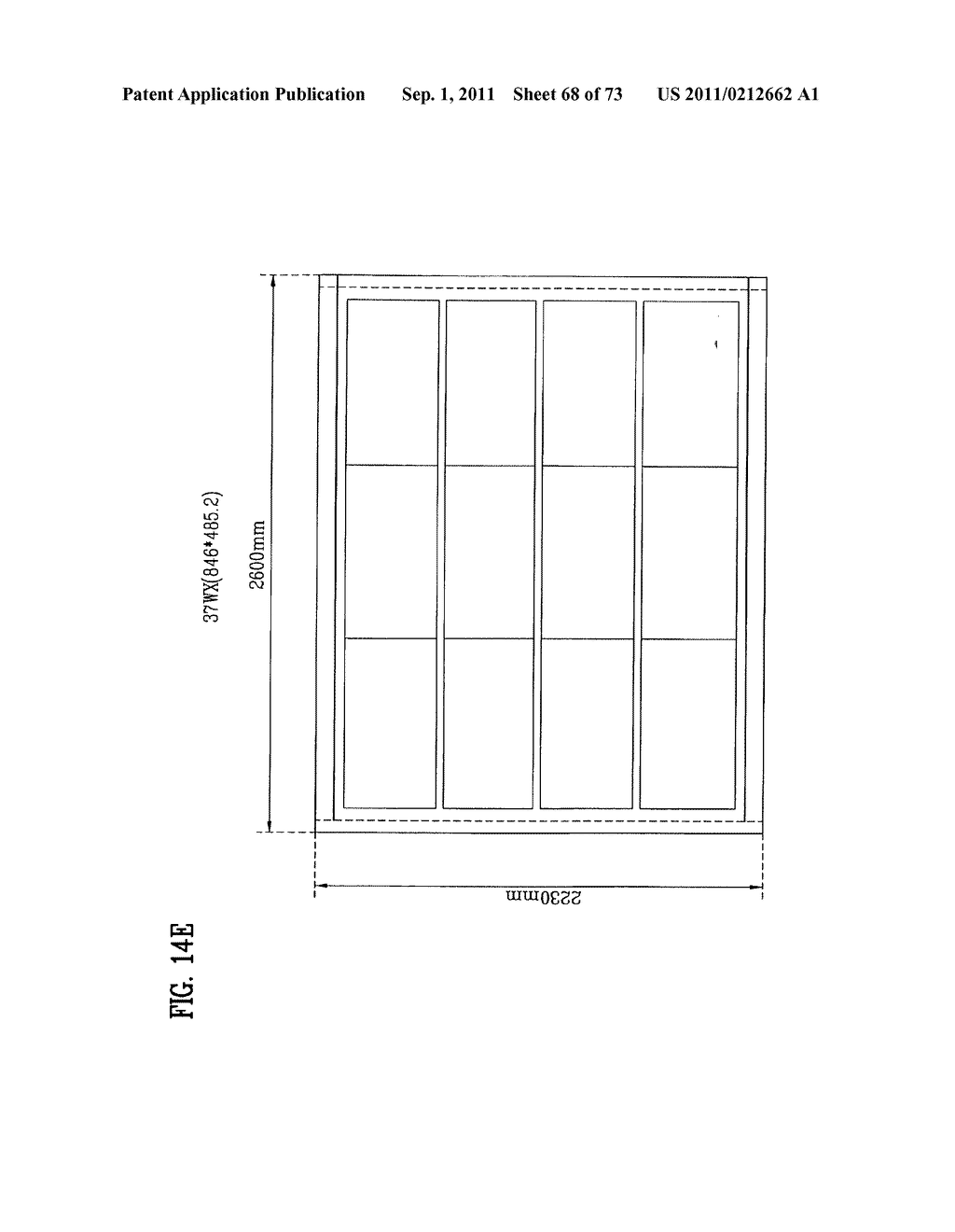 LAYOUT OF LIQUID CRYSTAL DISPLAY PANELS AND SIZE OF MOTHER SUBSTRATE - diagram, schematic, and image 69