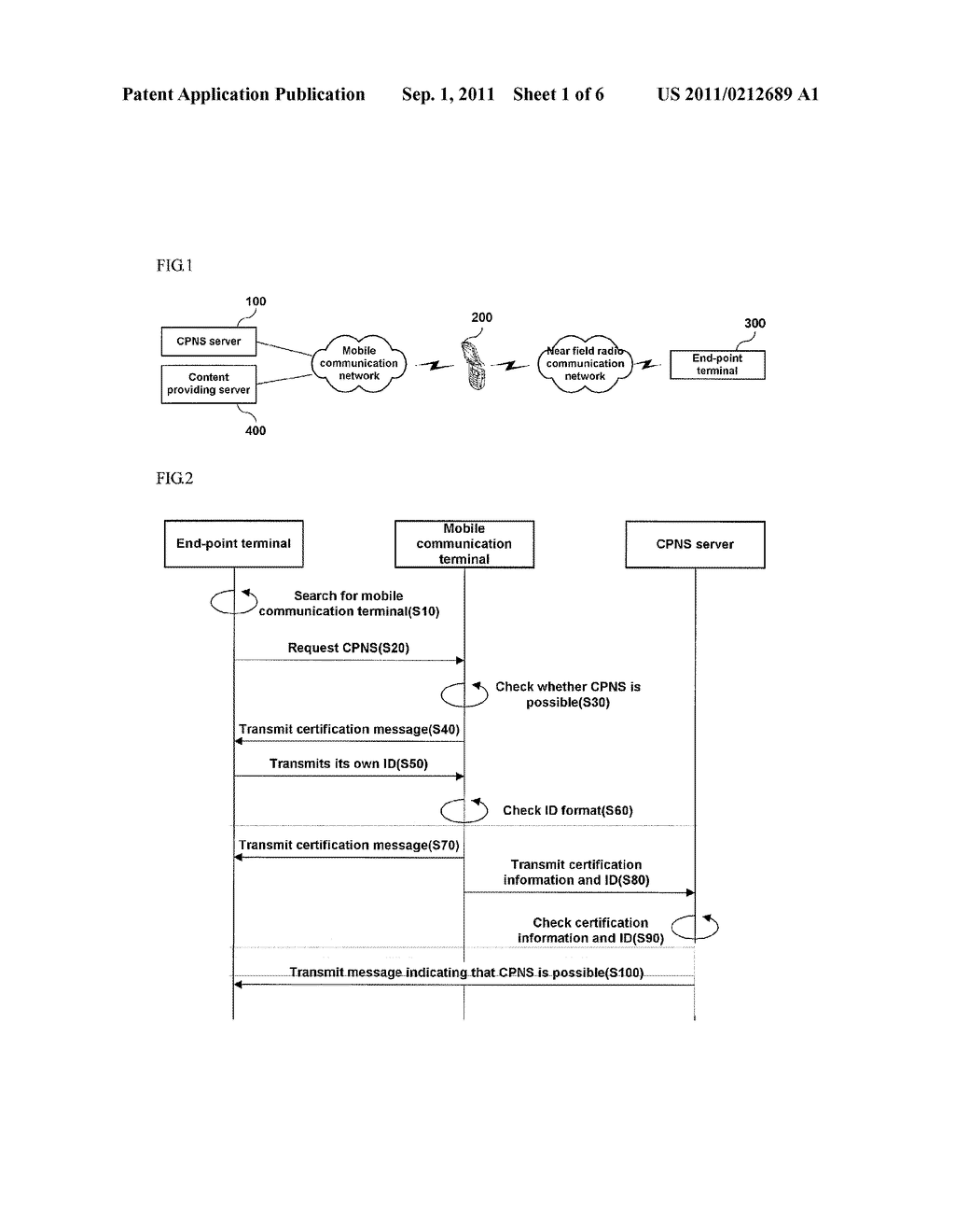 SYSTEM AND METHOD FOR PROVIDING SERVICE TO END-POINT TERMINAL IN CPNS     ENVIRONMENT, AND CPNS SERVER, MOBILE COMMUNICATION TERMINAL, AND     END-POINT TERMINAL FOR THE SAME - diagram, schematic, and image 02