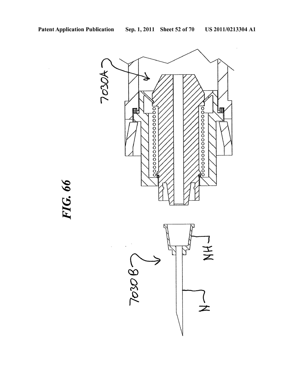 RETRACTABLE NEEDLE ASSEMBLY UTILIZING A STANDARD INTERFACE AND SYRINGE     UTILIZING THE SAME - diagram, schematic, and image 53