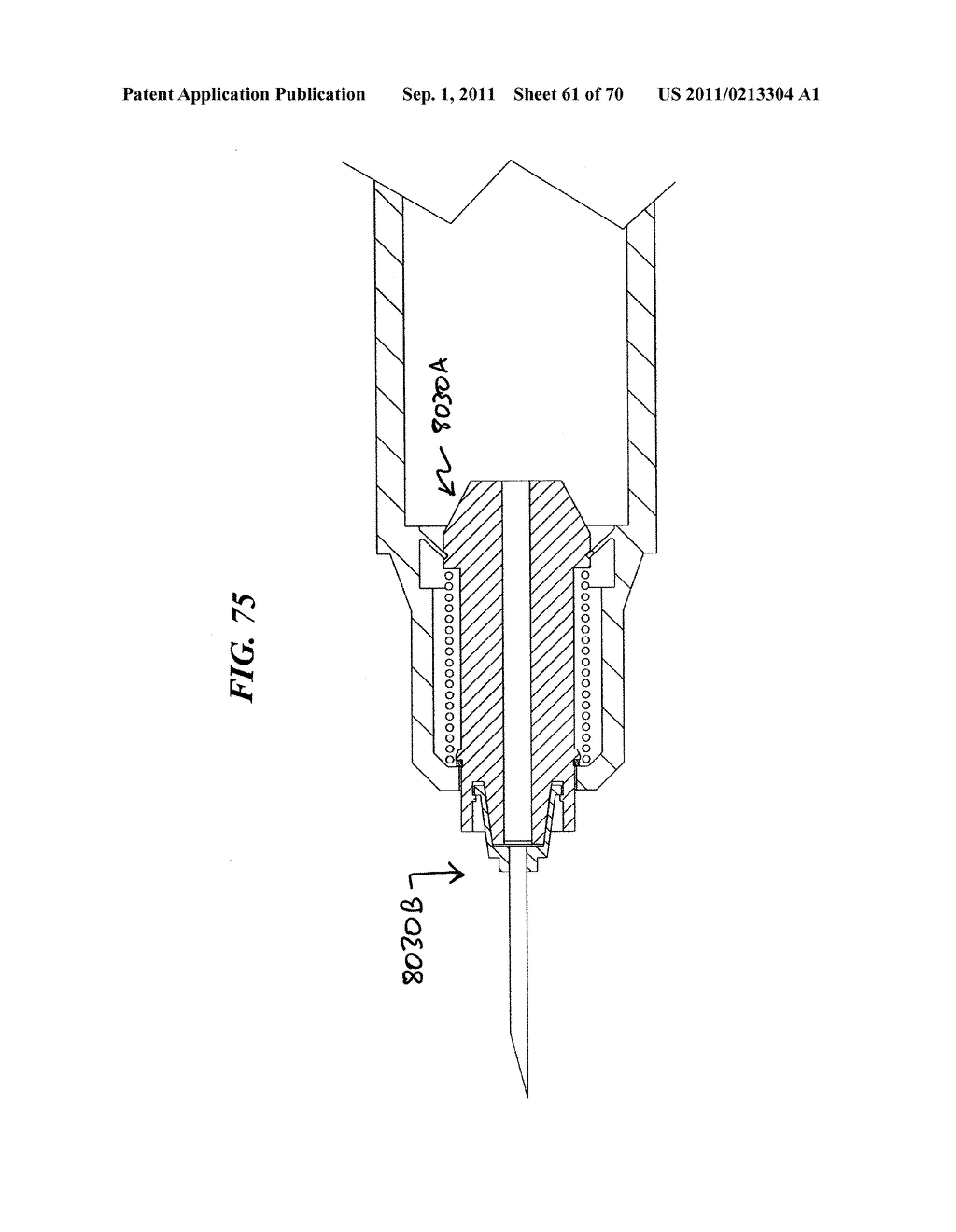 RETRACTABLE NEEDLE ASSEMBLY UTILIZING A STANDARD INTERFACE AND SYRINGE     UTILIZING THE SAME - diagram, schematic, and image 62