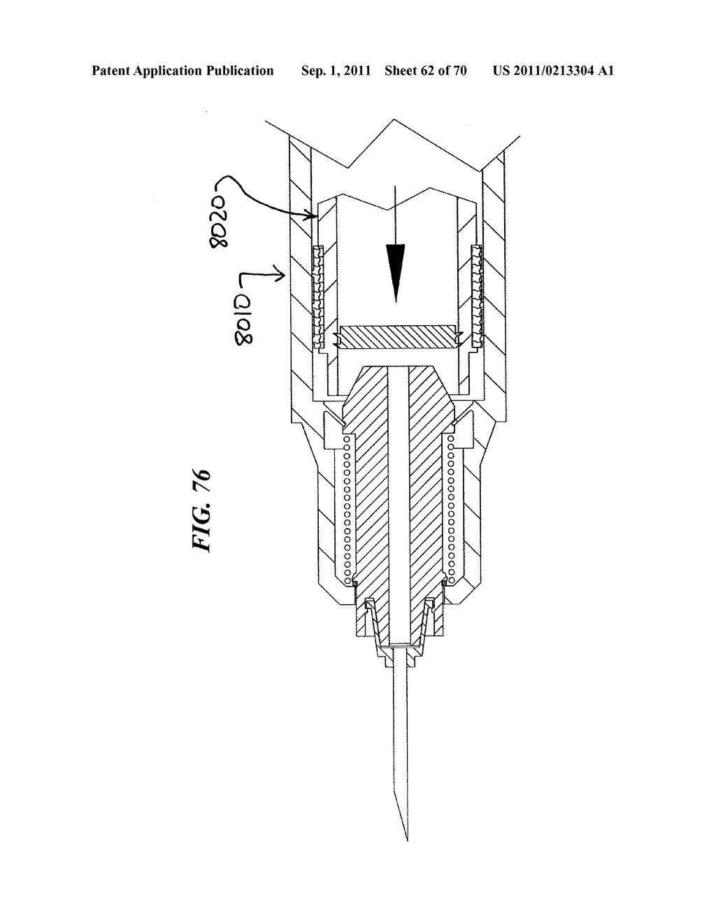 RETRACTABLE NEEDLE ASSEMBLY UTILIZING A STANDARD INTERFACE AND SYRINGE     UTILIZING THE SAME - diagram, schematic, and image 63