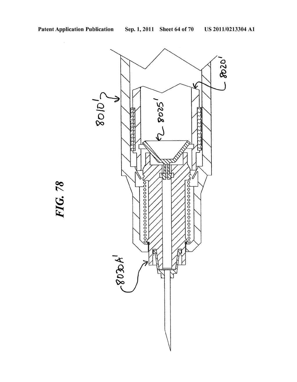 RETRACTABLE NEEDLE ASSEMBLY UTILIZING A STANDARD INTERFACE AND SYRINGE     UTILIZING THE SAME - diagram, schematic, and image 65