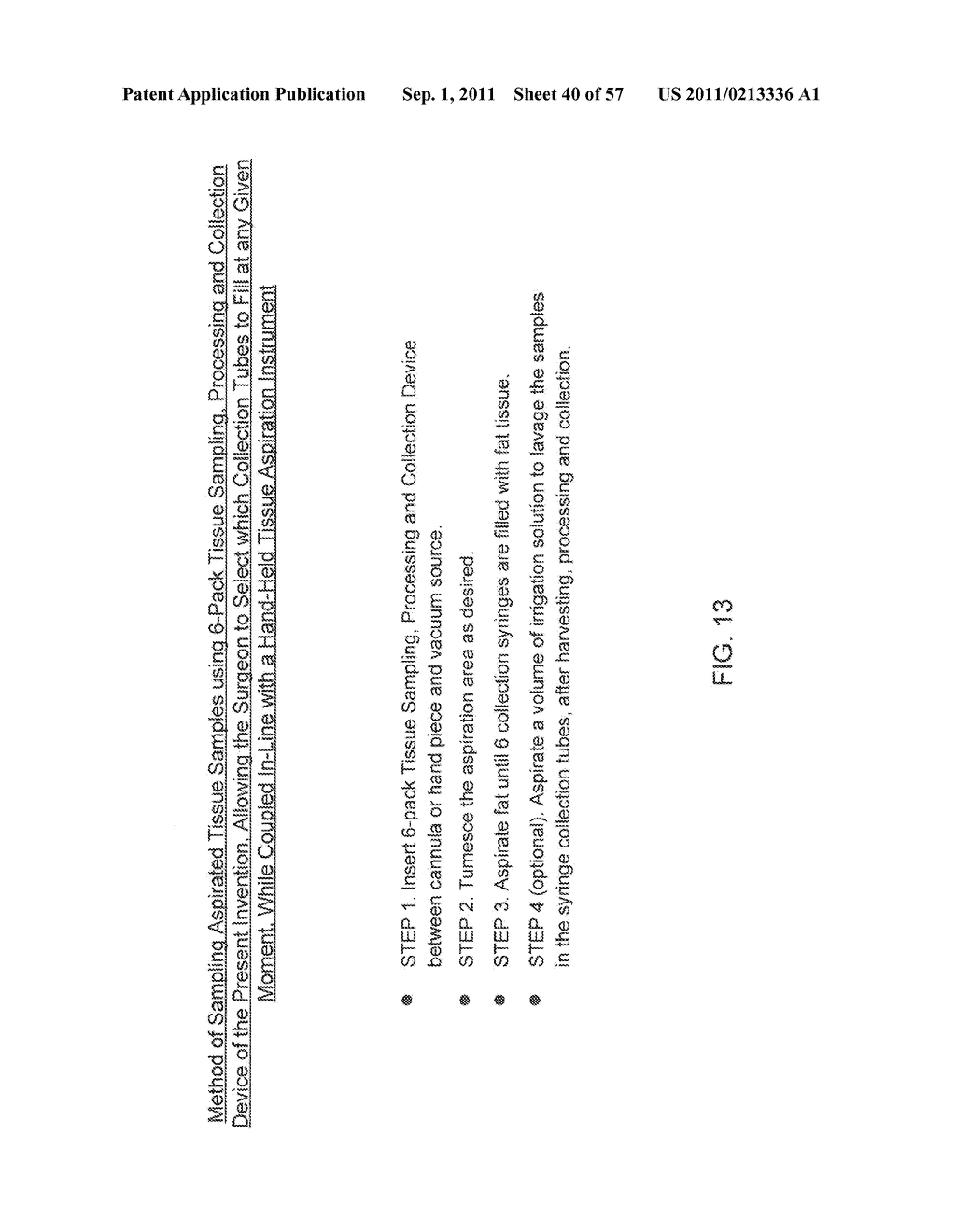 METHOD OF AND APPARATUS FOR SAMPLING, PROCESSING AND COLLECTING TISSUE AND     REINJECTING THE SAME INTO HUMAN PATIENTS - diagram, schematic, and image 41