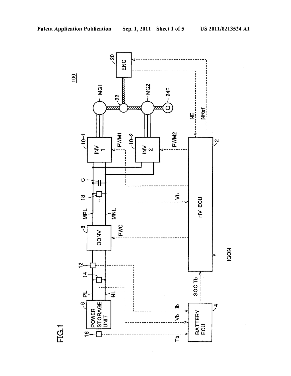 HYBRID VEHICLE AND METHOD OF CONTROLLING HYBRID VEHICLE - diagram, schematic, and image 02