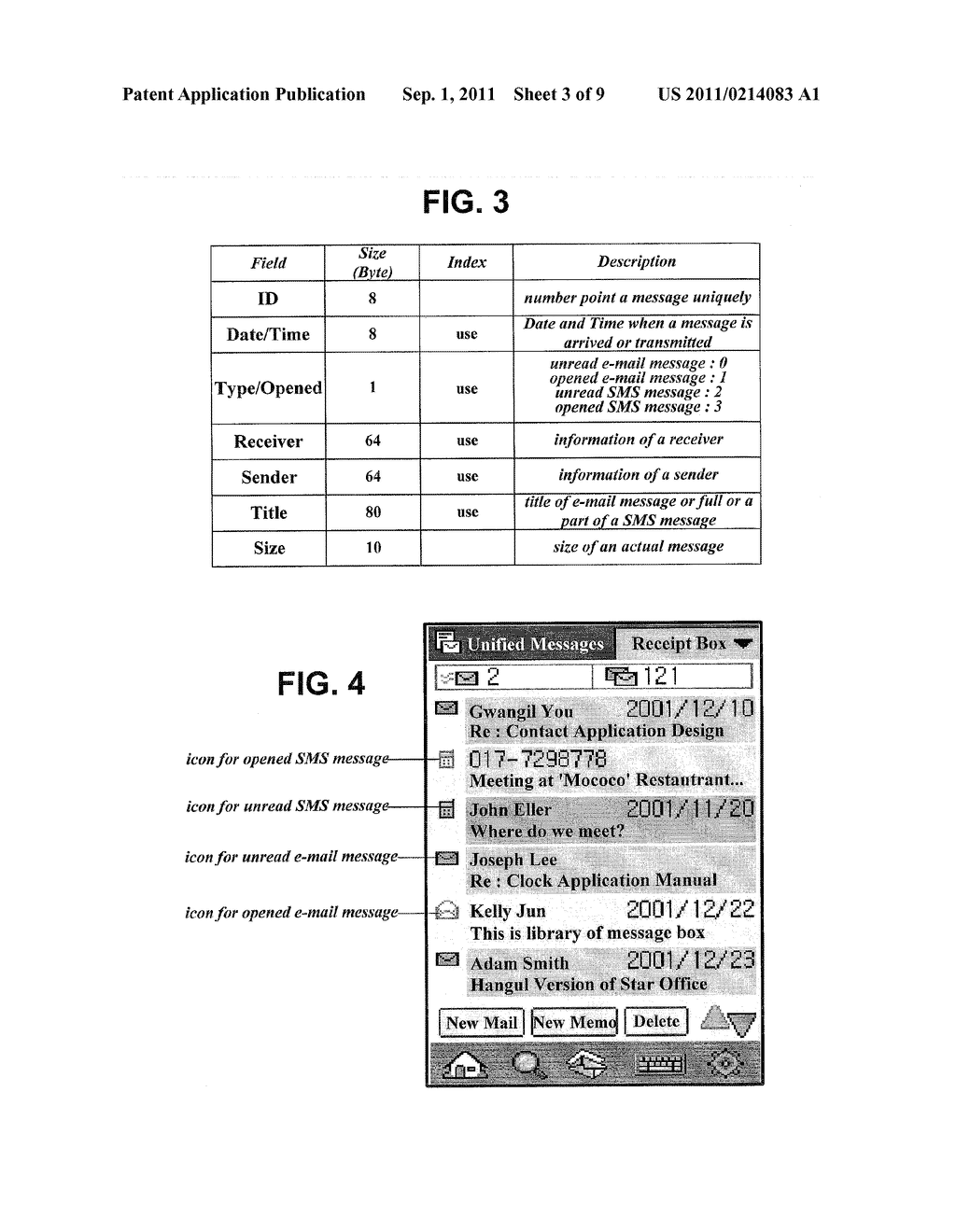 UNIFIED MANAGEMENT METHOD OF VARIOUS TYPES OF MESSAGES OF A PERSONAL     INFORMATION TERMINAL - diagram, schematic, and image 04