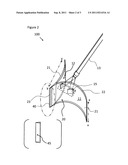 Contoured snow shovel with narrow apex diagram and image