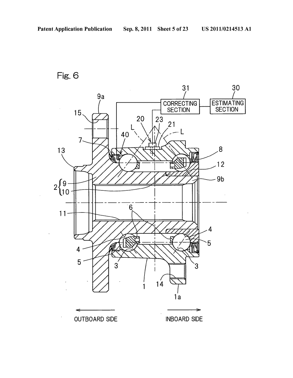 Sensor-equipped bearing for wheel - diagram, schematic, and image 06