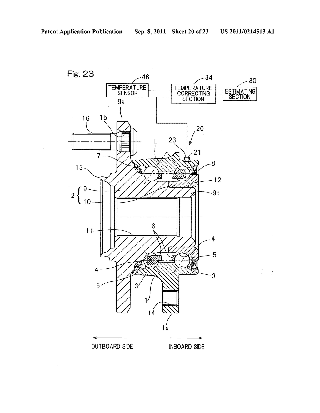 Sensor-equipped bearing for wheel - diagram, schematic, and image 21