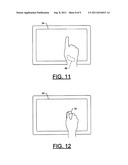 APPARATUS AND METHOD FOR DIRECTING OPERATION OF A SOFTWARE APPLICATION VIA     A TOUCH-SENSITIVE SURFACE DIVIDED INTO REGIONS ASSOCIATED WITH RESPECTIVE     FUNCTIONS diagram and image