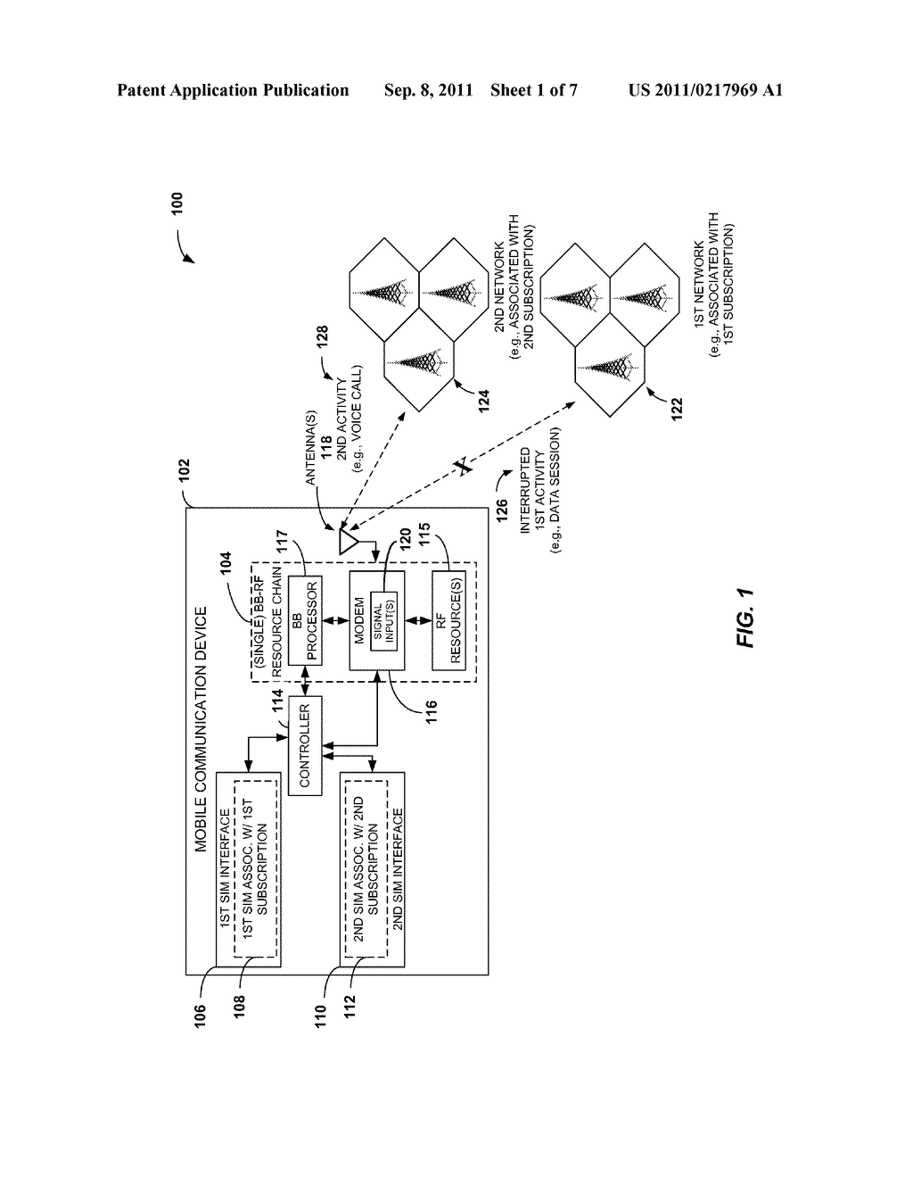 DEVICES WITH MULTIPLE SUBSCRIPTIONS THAT UTILIZE A SINGLE BASEBAND-RADIO     FREQUENCY RESOURCE CHAIN - diagram, schematic, and image 02