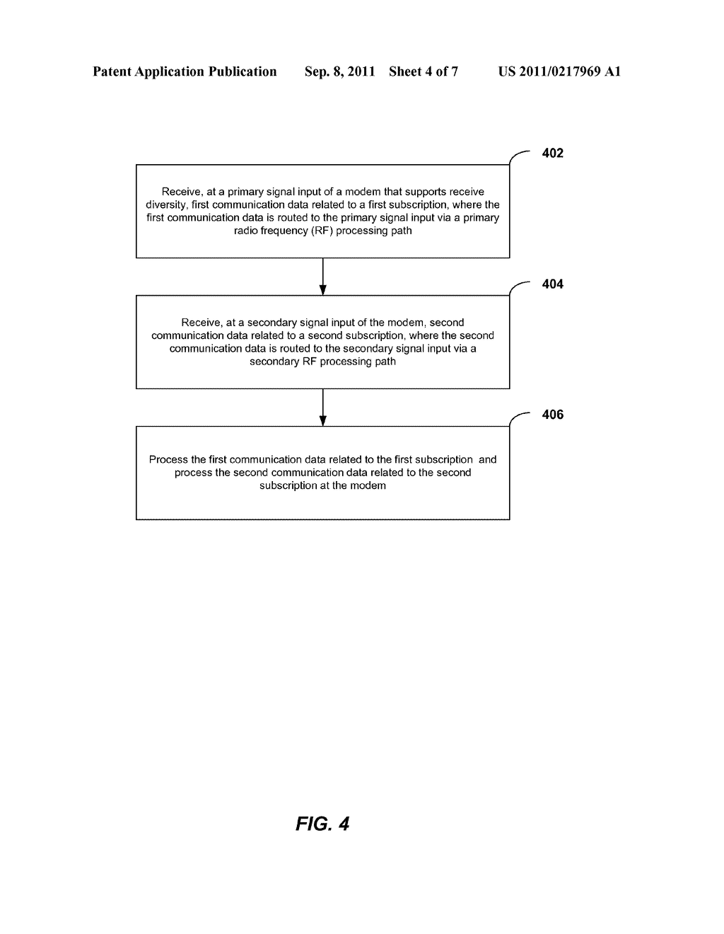 DEVICES WITH MULTIPLE SUBSCRIPTIONS THAT UTILIZE A SINGLE BASEBAND-RADIO     FREQUENCY RESOURCE CHAIN - diagram, schematic, and image 05