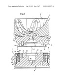 DEVICE FOR ATTACHING A MOULD BASE ON A MEDIUM diagram and image