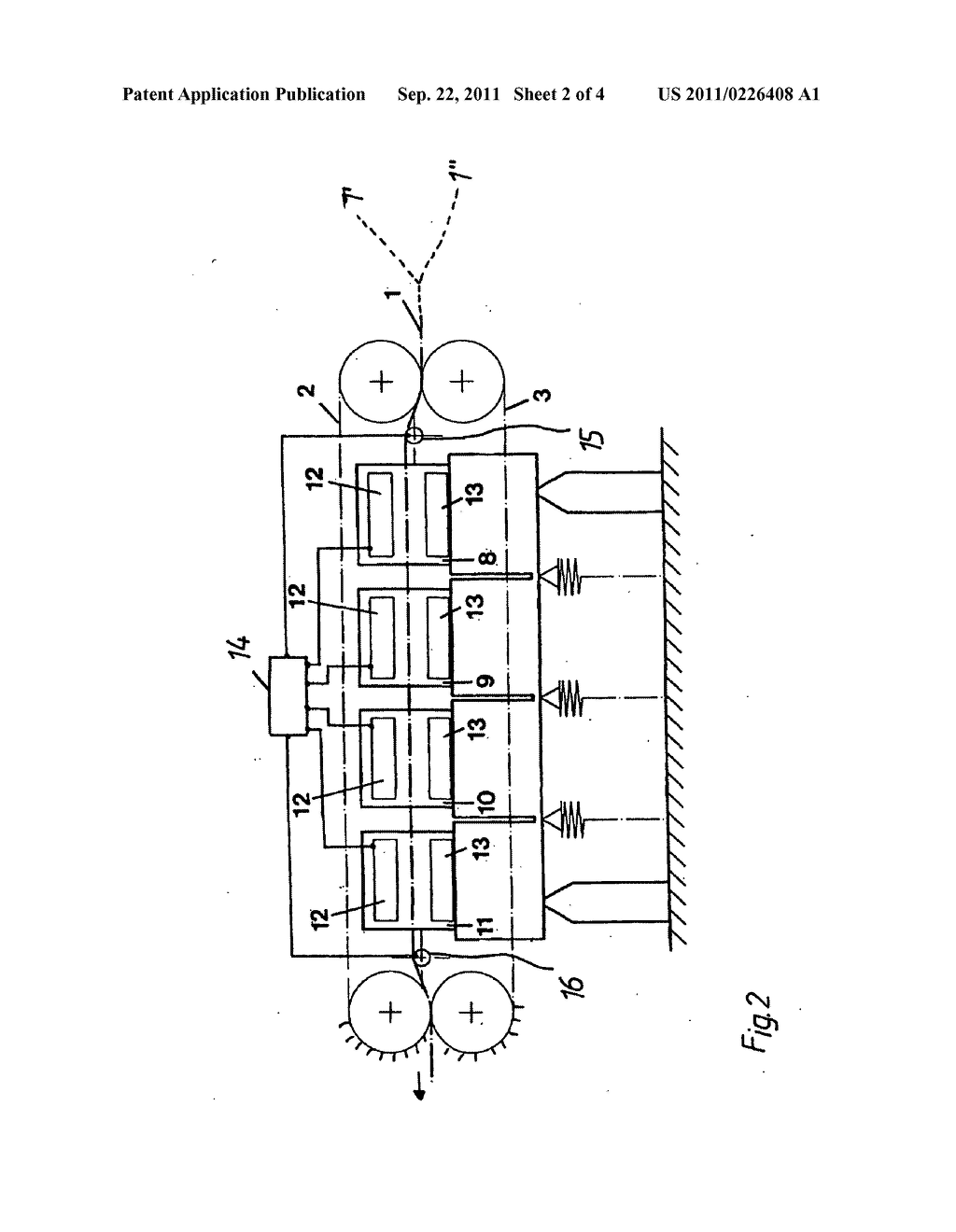METHOD AND MACHINE FOR THE PRODUCTION OF A MATERIAL STRIP COMPRISING     MICROSTRUCTURES - diagram, schematic, and image 03