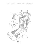 DISPENSER THAT AUTOMATICALLY TRANSFERS ROLLS OF ABSORBENT MATERIAL, METHOD     OF RELOADING SAME, AND ROLLS OF ABSORBENT MATERIAL FOR USE IN SAME diagram and image