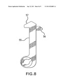 DISPENSER THAT AUTOMATICALLY TRANSFERS ROLLS OF ABSORBENT MATERIAL, METHOD     OF RELOADING SAME, AND ROLLS OF ABSORBENT MATERIAL FOR USE IN SAME diagram and image